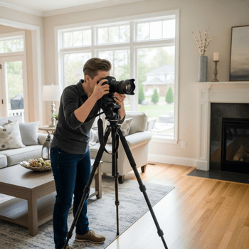 Real estate photographer shooting a San Diego home to increase exposure and maximize home value