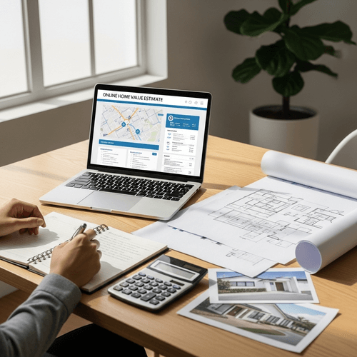 Reviewing a San Diego home value estimate with renovation plans and property data